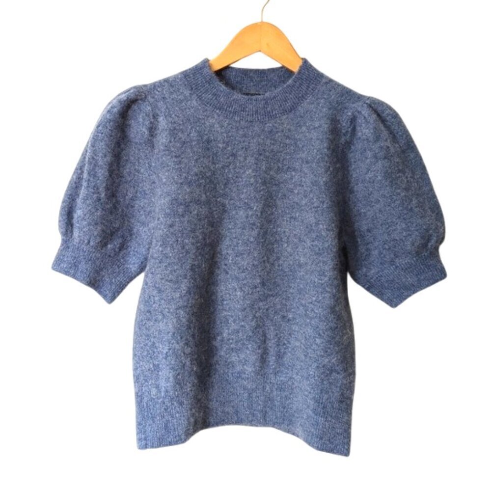 Banana Republic Wool Angora Dusty Blue Knit Top Size M